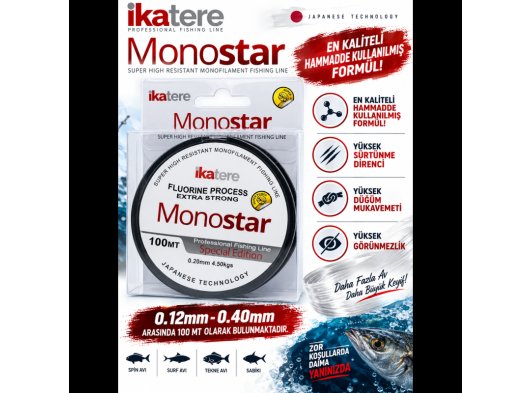 Ikatere MonoStar En üst Kalite Monofilament Misina