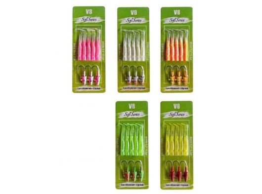 Ikatere V8 8cm 5.5g Silikon Yem (3 Adet Jighead İçerir)