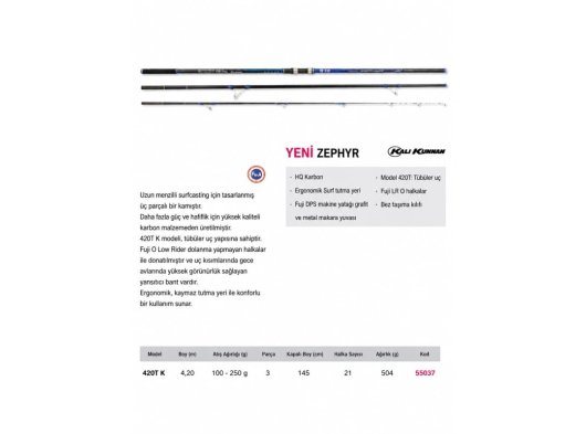 KALI KUNNAN ZEPHYR 420T K SURF CASTING KAMIŞI
