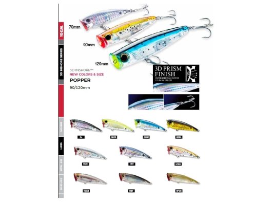 YOZURI R1412 120MM 45G 3D INSHORE POPPER