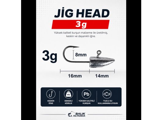 3g Üçgen Jighead (10 Adet)
