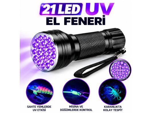21 LED UV El Feneri