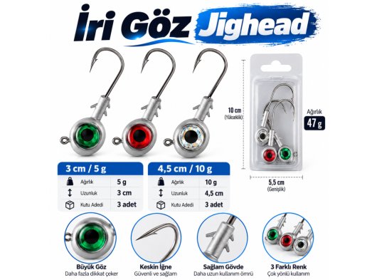 Ikatere İri Göz Jighead (3 Adet)